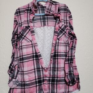 No boundaries xs white lacey shirt